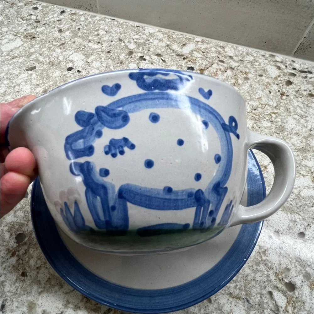 M A Hadley Salad Dessert Plate paired with Pig Open Sauce Gravy Boat - Picture 7 of 12